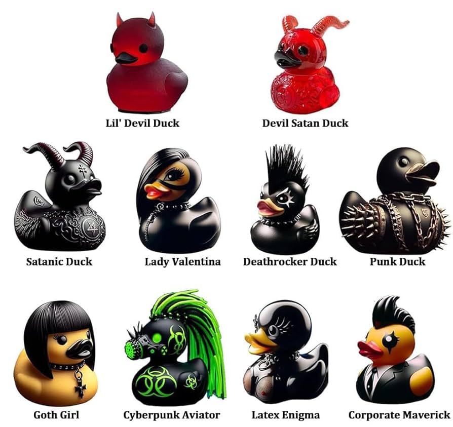Amazon.com: 2Pcs Goth Satanic Duck, Unique Dark Rubber Ducks
